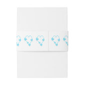 Blauw Gekleurd Vlinder Hart Ontwerp Bruiloft Uitnodigingen Wikkel (Achterkant Voorbeeld)