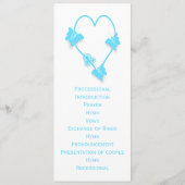 Blauw Gekleurd Vlinder Hart Trouwprogramma Programmakaart (Achterkant)