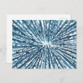 Blauw gekleurd waterverf landschap, abstracte natu feestdagenkaart (Voorkant / Achterkant)