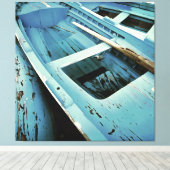 Blauw gekleurde roestbont Vist Canvas Afdruk (Insitu (Houten vloer))