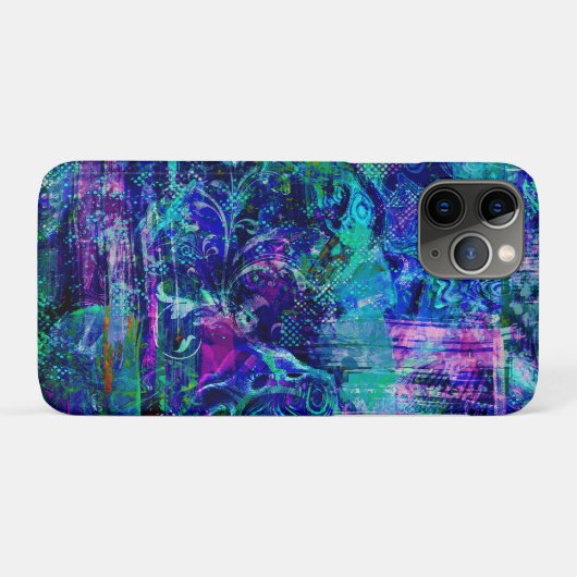 Blauw gekleurde texturen Case-Mate iPhone case (Achterkant (horizontaal))