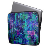 Blauw gekleurde texturen laptop sleeve (Voorkant Links)