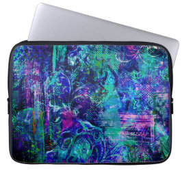 Blauw gekleurde texturen laptop sleeve