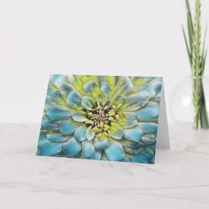 Blauw gekleurde ventilator Art Note Kaart