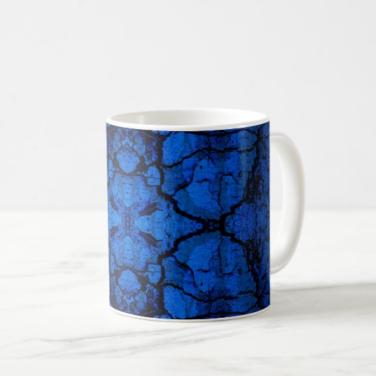 Blauw gekraakt wandpatroon koffiemok (Voorkant rechts)