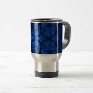 Blauw gekraakt wandpatroon reisbeker