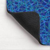 Blauw gekrabd lijnpatroon muismat (Hoek)