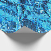 Blauw gekreukeld olieslagpapier cadeaupapier (Hoek)