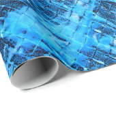 Blauw gekreukeld olieslagpapier cadeaupapier (Rol Hoek)