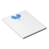 Blauw Gekruist Pickleball Paddles & Bal Custom Notitieblok (Schuin)