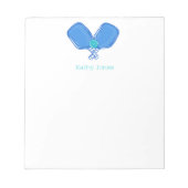 Blauw Gekruist Pickleball Paddles & Bal Custom Notitieblok (Voorkant)