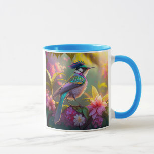 Blauw Gekuifde Regenboog Gevleugelde Zonnevogel Fa Mok
