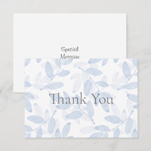Blauw gelaagde Waterverf verliest patroon Bedankkaart (Voorkant / Achterkant)
