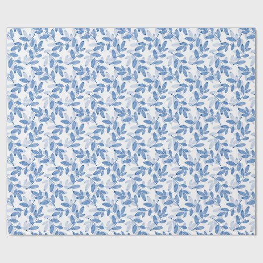 Blauw gelaagde Waterverf verliest patroon Cadeaupapier (Vlak)