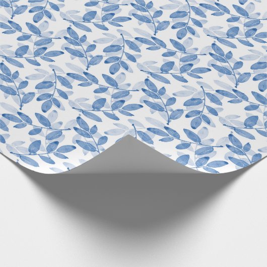 Blauw gelaagde Waterverf verliest patroon Cadeaupapier (Hoek)