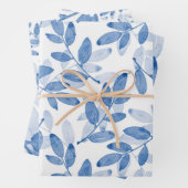 Blauw gelaagde Waterverf verliest patroon Inpakpapier Vel (In situ)