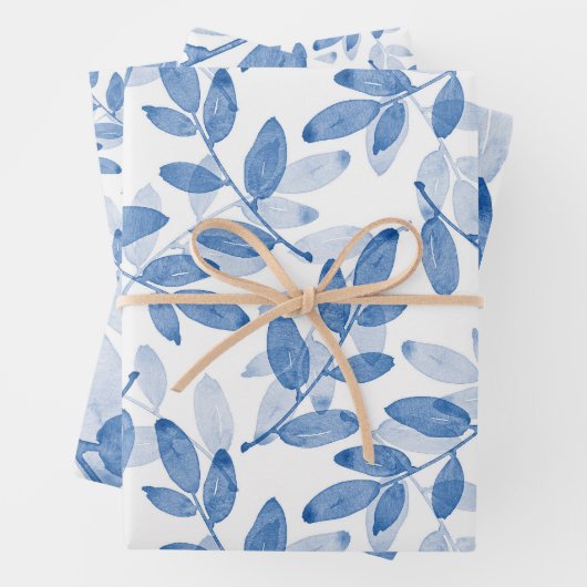 Blauw gelaagde Waterverf verliest patroon Inpakpapier Vel (In situ)