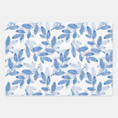 Blauw gelaagde Waterverf verliest patroon Inpakpapier Vel (Voorkant)