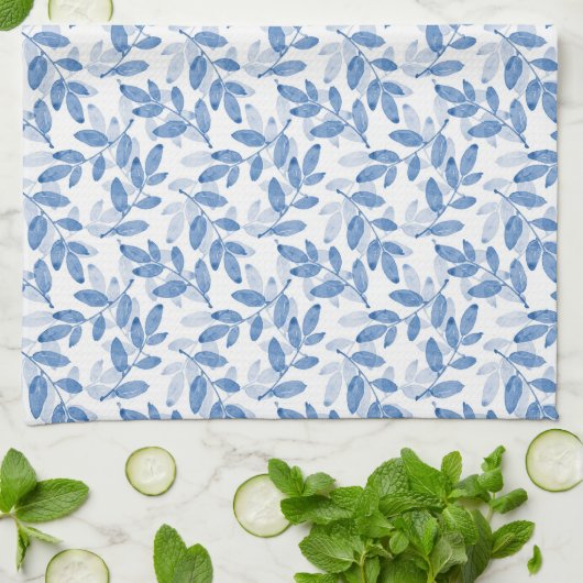 Blauw gelaagde Waterverf verliest patroon Theedoek (Gevouwen)