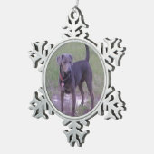 blauw gelaat vol tin sneeuwvlok ornament (Rechts)