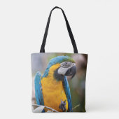 Blauw-gele Ara All Over Print Tas (Achterkant)
