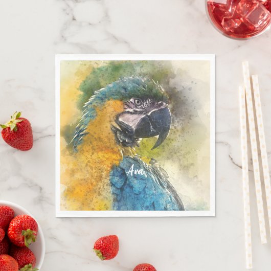 Blauw-gele ara (Ara ararauna) Servet (Insitu)