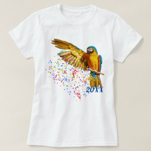 Blauw-gele Ara Gooit Confetti T-shirt