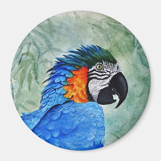 Blauw-gele Ara Magneet (Voorkant)