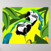 Blauw-gele ara-papegaaien poster (Voorkant)