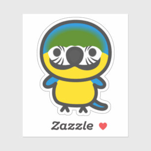 Blauw-gele ara sticker