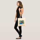 Blauw-gele Ara Tote Bag (Voorkant (model))