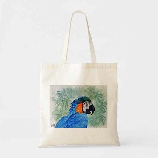 Blauw-gele Ara Tote Bag (Voorkant)