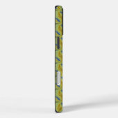 Blauw gele Artdeco in Retrostijl Case-Mate iPhone Case (Achterkant / Rechts)