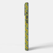 Blauw gele Artdeco in Retrostijl Case-Mate iPhone Case (Achterkant / Links)