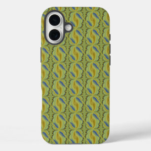 Blauw gele Artdeco in Retrostijl iPhone 16 Plus Hoesje