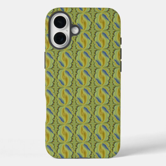 Blauw gele Artdeco in Retrostijl Case-Mate iPhone Case (Achterkant)