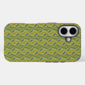 Blauw gele Artdeco in Retrostijl Case-Mate iPhone Case (Achterkant (horizontaal))