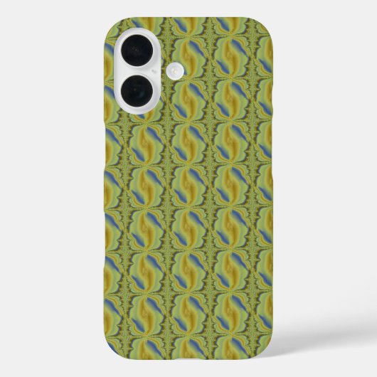Blauw gele Artdeco in Retrostijl Case-Mate iPhone Case (Achterkant)
