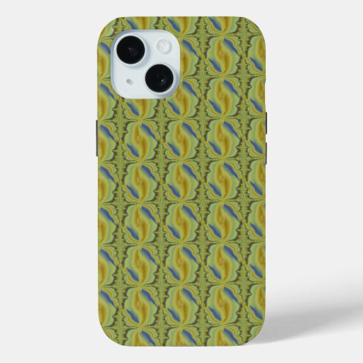 Blauw gele Artdeco in Retrostijl Case-Mate iPhone Case (Achterkant)