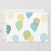 Blauw Gele Ballonnen Leuke Verjaardag Uitnodiging (Achterkant)