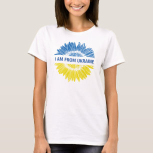 Blauw/gele bloem Ik kom uit Oekraïne.  T-shirt