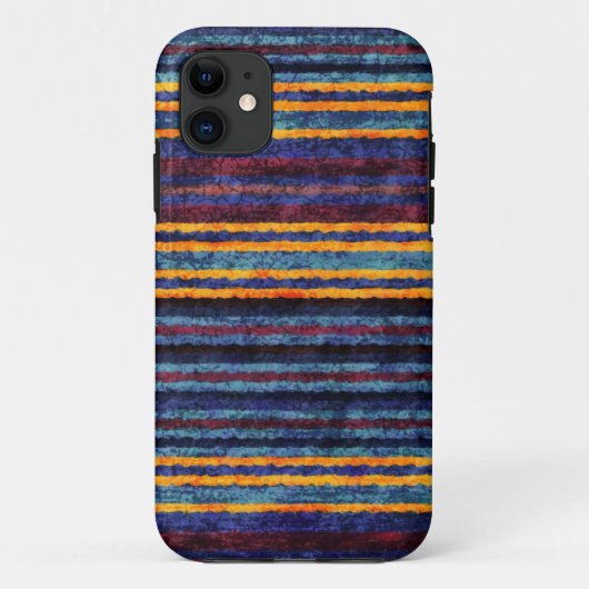  blauw-gele bruine strepen patroon 2 Case-Mate iPhone case (Achterkant)