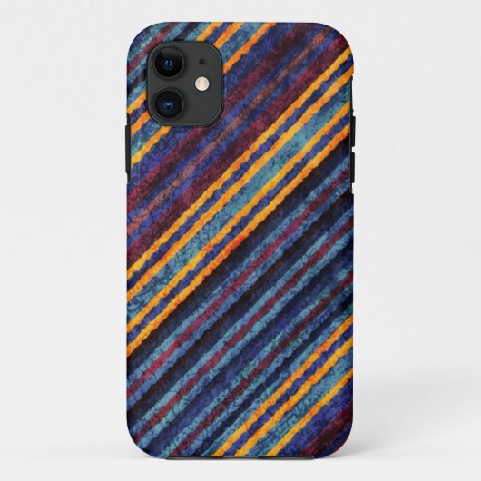  blauw gele bruine strepen patroon Case-Mate iPhone case (Achterkant)