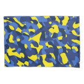 Blauw gele Camouflage printpatroon Kussensloop (Voorkant)