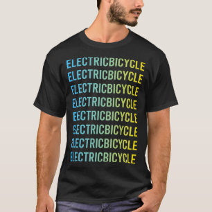 Blauw Gele Elektrische Fiets E Bike Ebike T-shirt