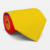 Blauw gele en rode kleurenblok afdrukken stropdas (Opgerold)