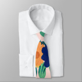 blauw gele florale en folieroze design stropdas (Gebonden)