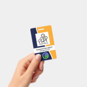 Blauw Gele Golf Foto Sjabloon Personeels ID Badge (Handheld)