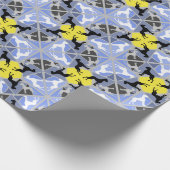 Blauw gele Grote Denen Cadeaupapier (Hoek)