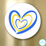 Blauw gele hart Oekraïne geïnspireerd door de Vred Ronde Sticker<br><div class="desc">Blue Yellow Heart Oekraïne geïnspireerde Sticker van de Klassieke Ronde tegen de vrede</div>